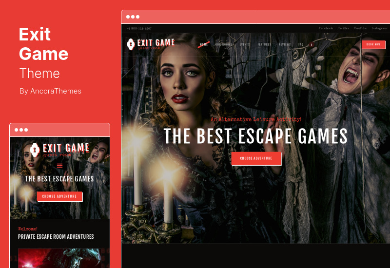 Salir del tema del juego - Tema de WordPress de la sala de escape secreta de la vida real