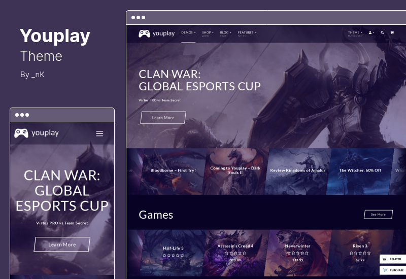 Tema Youplay - Tema de WordPress para juegos