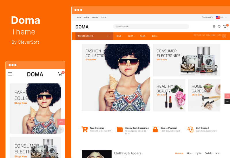 Tema Doma - Tema WooCommerce Elemen Multi Vendor