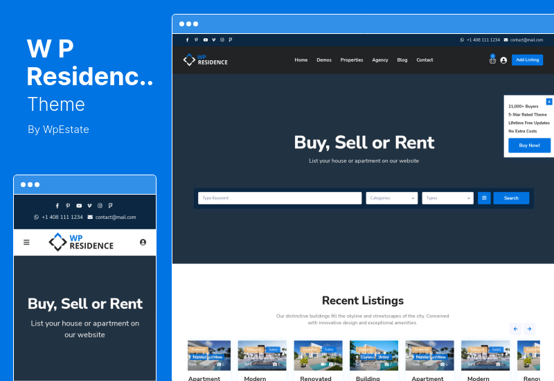 WPResidence 테마 - 부동산 WordPress 테마