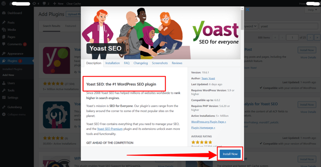 yoast seo 플러그인 활성화