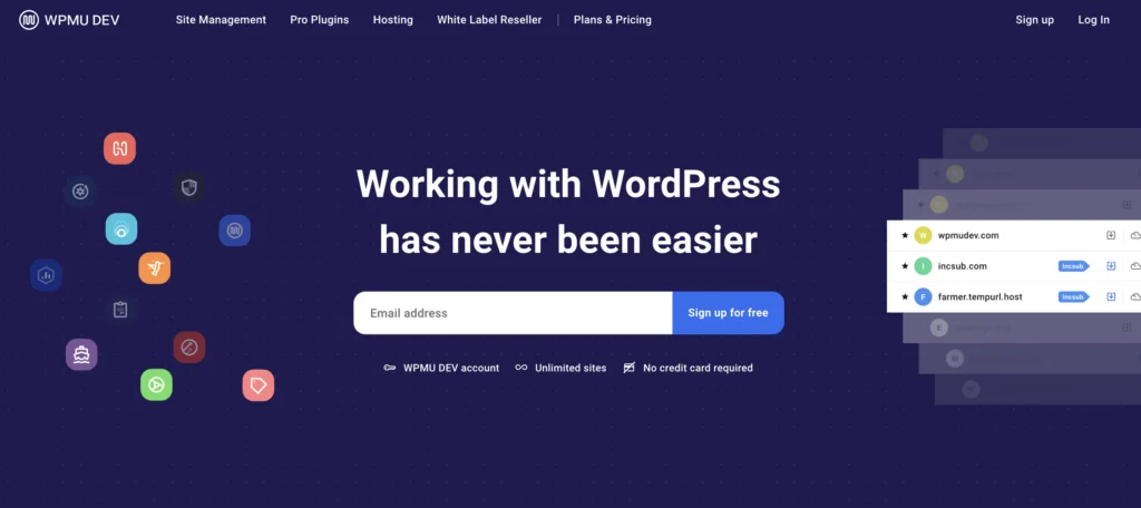 WPMU DEV web sitesi ana sayfası