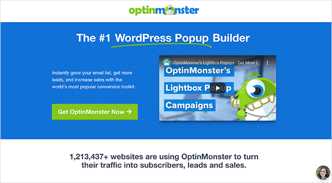 หน้า Landing Page ของ Optin Monster PPC
