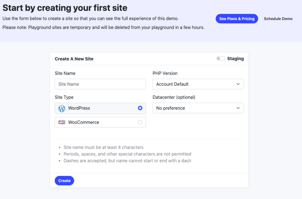 Crie um novo formulário de site no Menu do site onde os detalhes devem ser inseridos