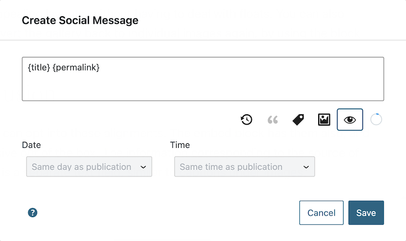 Crie um post no Instagram para ser publicado no momento da publicação de sua entrada