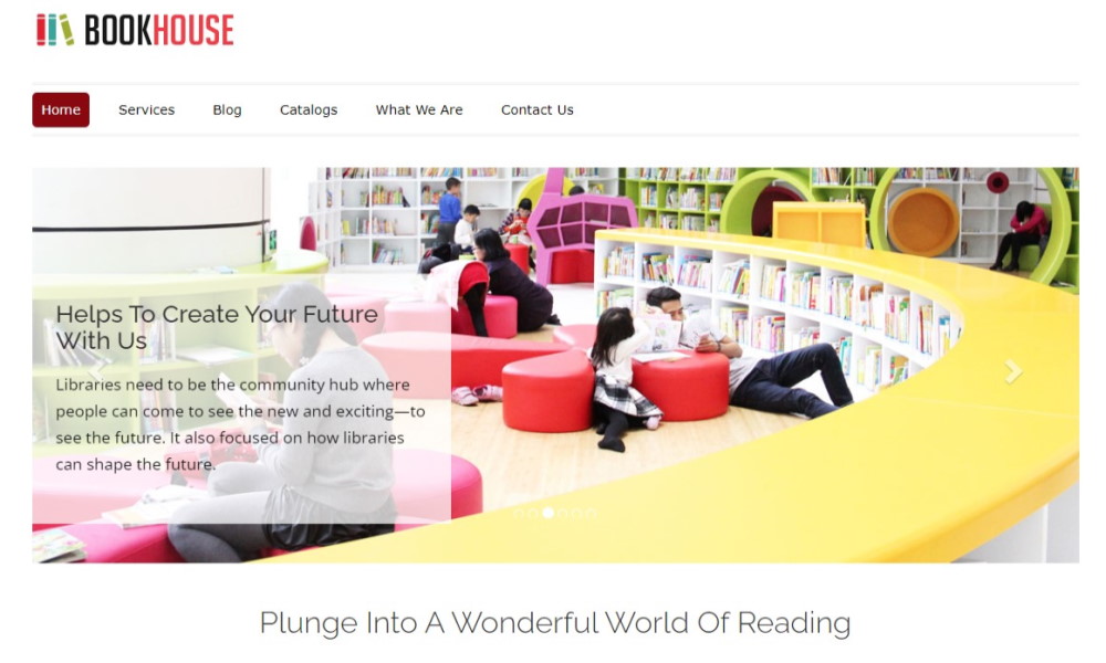 Page de démonstration du thème de la bibliothèque WordPress Bookhouse