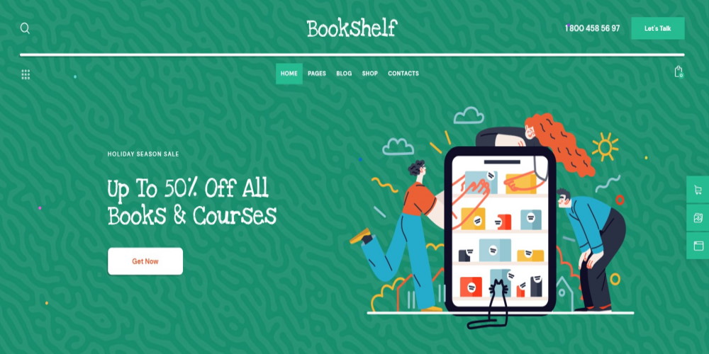 Site officiel du thème de la bibliothèque WordPress Bookshelf