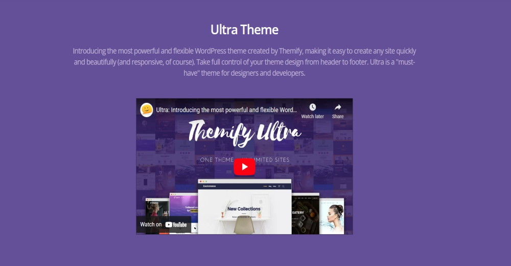 Site officiel du thème Ultra WordPress