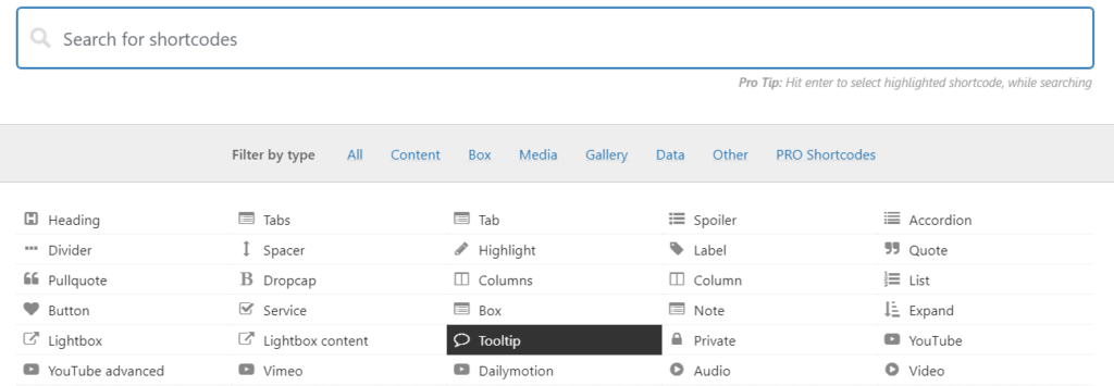 Menu para adicionar dica de ferramenta