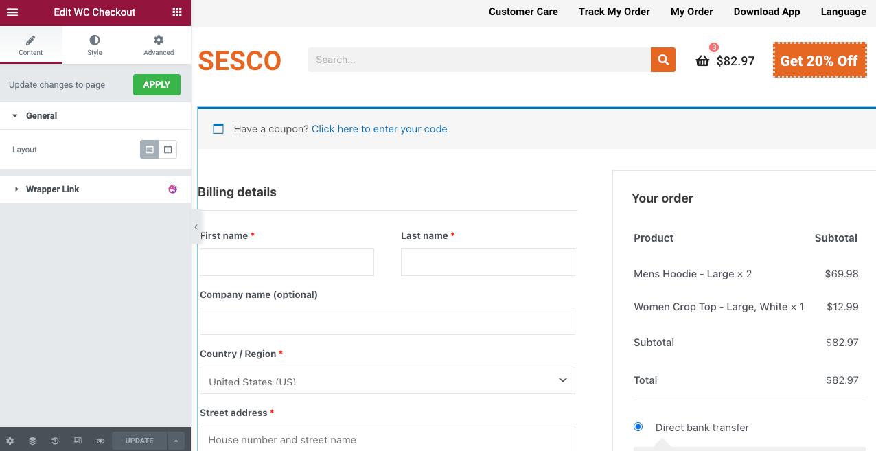 Elementor ve HappyAddons 5 ile WooCommerce Ödeme Sayfası Nasıl Özelleştirilir Customize WooCommerce Checkout Page with Elementor
