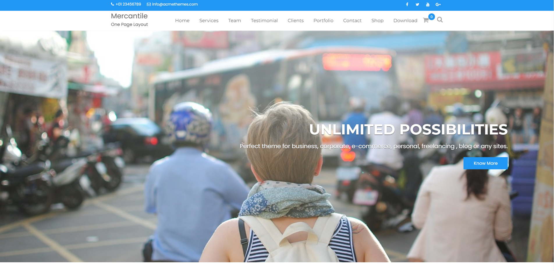 Mercantile - หนึ่งหน้า WordPress ธีม