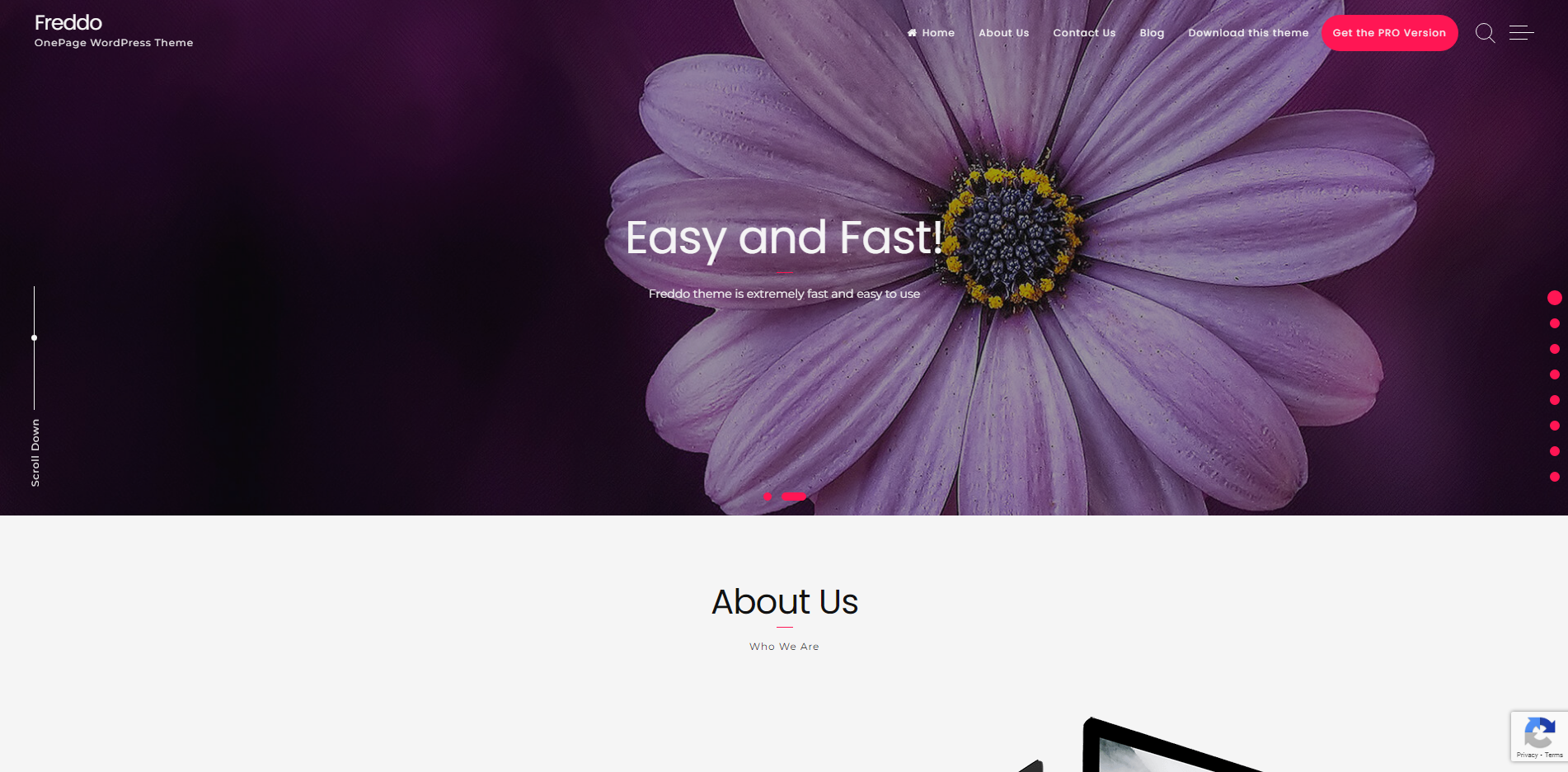 Freddo - หนึ่งหน้า WordPress ธีม