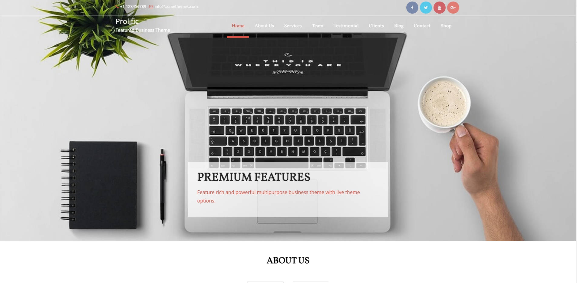 อุดมสมบูรณ์ - หนึ่งหน้า WordPress ธีม