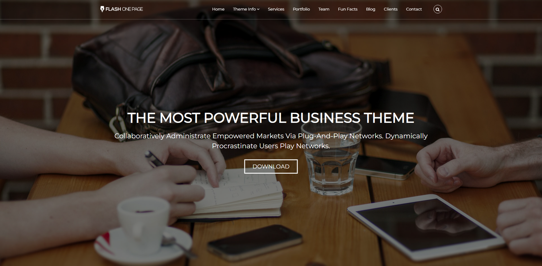 Flash One Page - หนึ่งหน้า WordPress ธีม