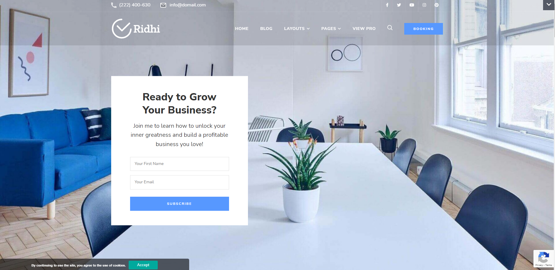 Ridhi - หนึ่งหน้า WordPress ธีม