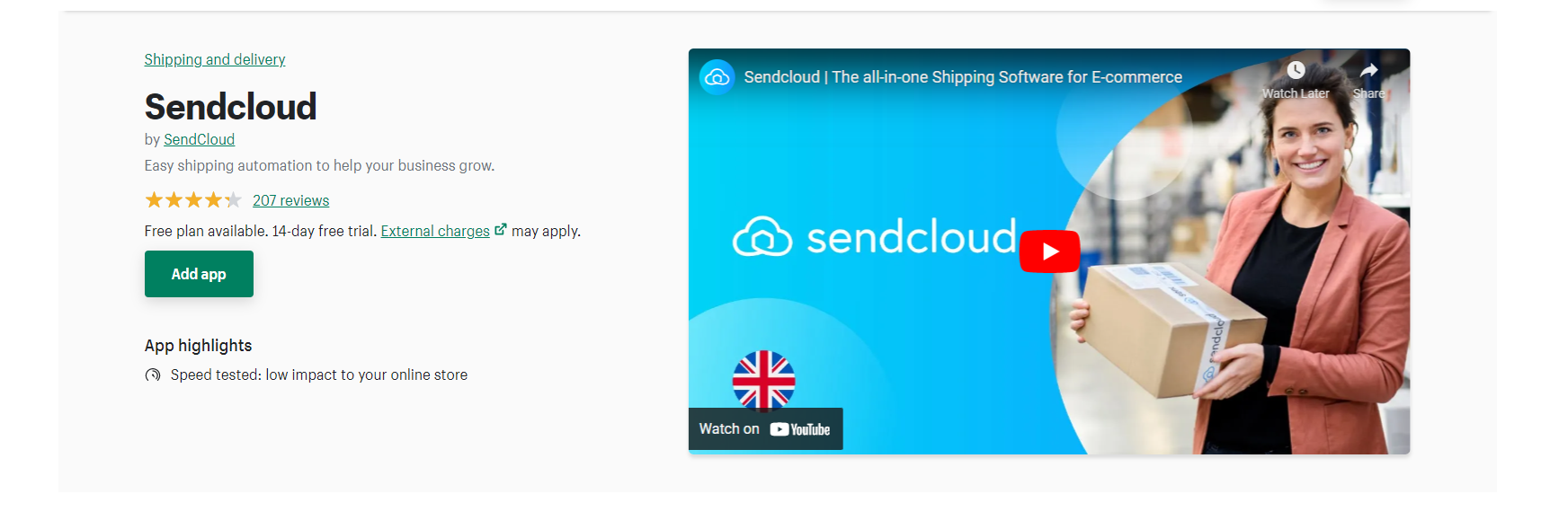 Sendcloud - Shopify 返品アプリ
