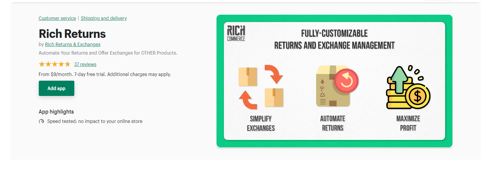 リッチ返品 - Shopify 返品アプリ