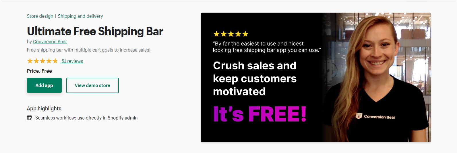 Converslon Bear - Shopify 送料無料バー