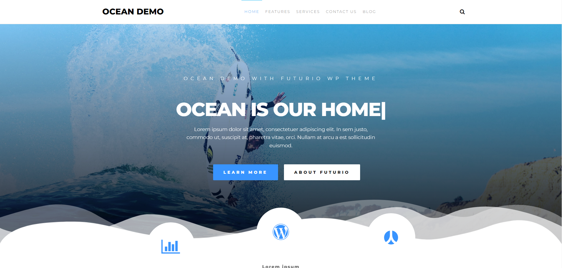 Futurio - 무료 방문 페이지 WordPress 테마