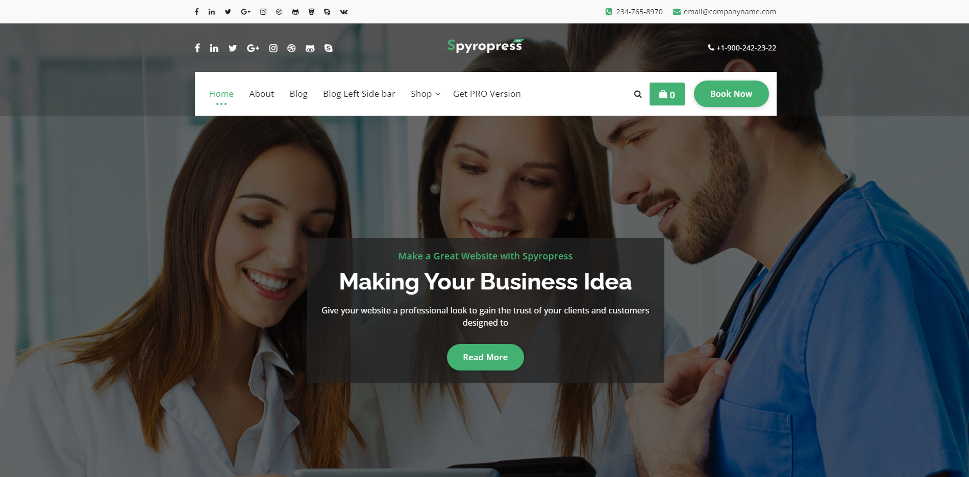 Spyropress - 무료 방문 페이지 WordPress 테마