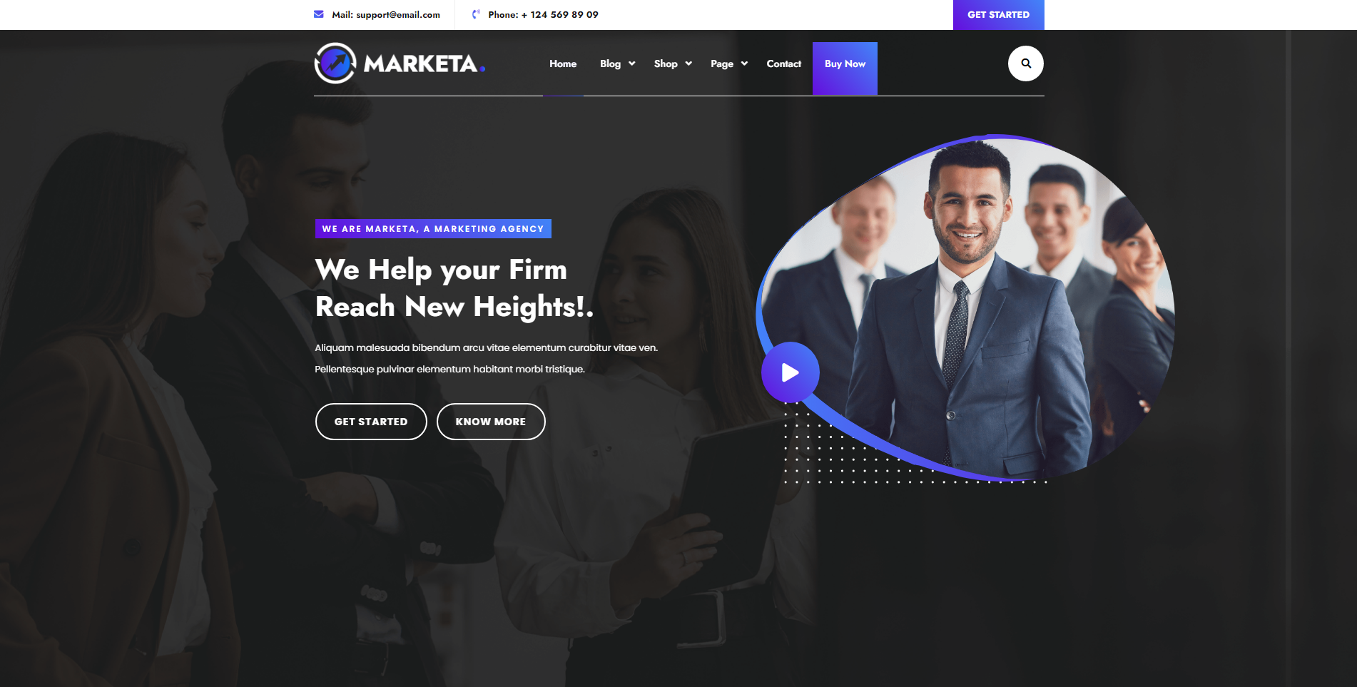 Marketa - 무료 방문 페이지 WordPress 테마