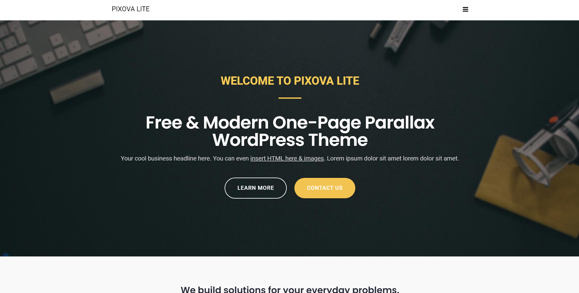 Pixova - 무료 방문 페이지 WordPress 테마