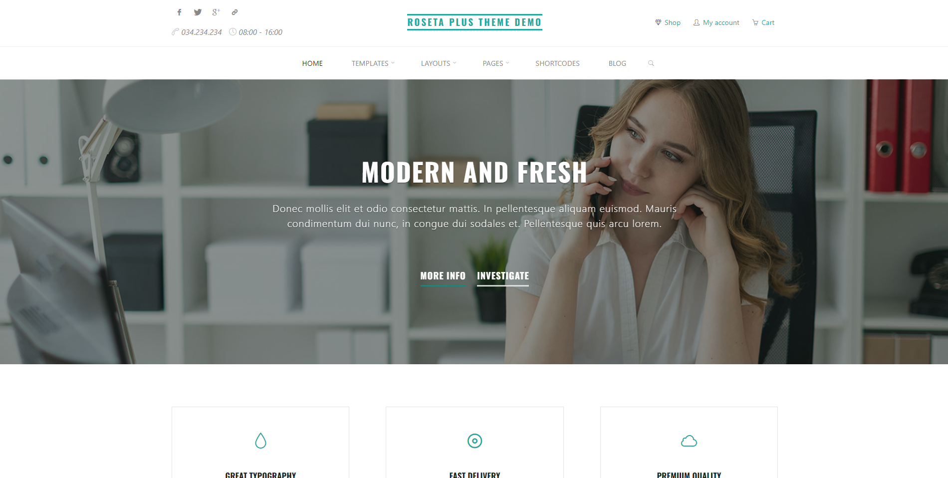 Roseta - 무료 방문 페이지 WordPress 테마