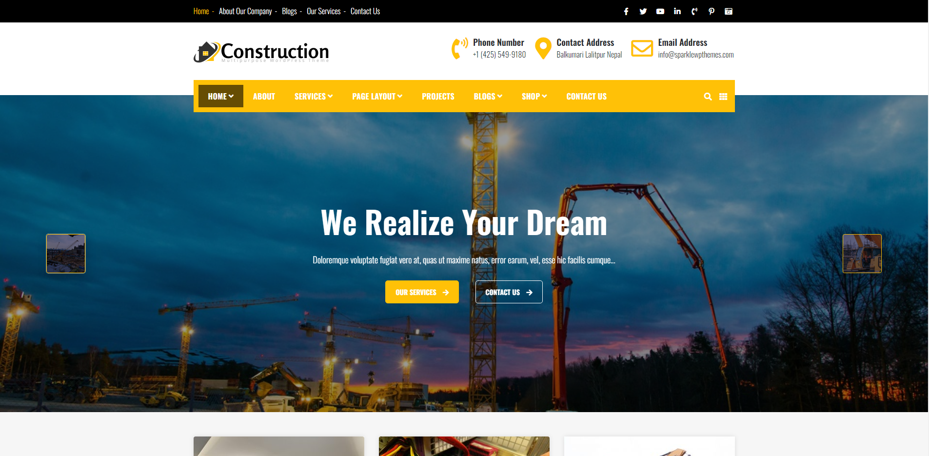 البناء - ثيمات WordPress المجانية للبناء