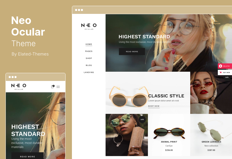 Tema Neo Ocular - Tema WordPress para Óptica e Loja de Óptica