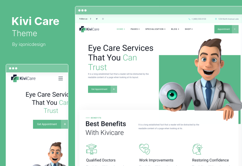 Tema KiviCare - Tema WordPress para clínica médica e solução de gerenciamento de pacientes