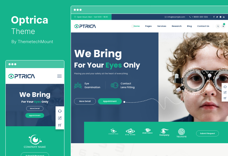 Tema Optrica - Tema WordPress Optometrista e Cuidados com os Olhos