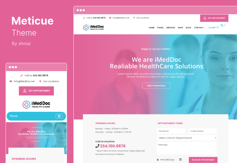 Tema Meticue - Tema WordPress de Saúde e Centro Médico