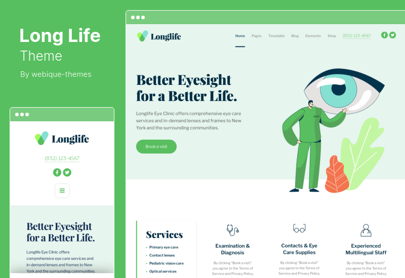 Tema LongLife - Tema WordPress Médico