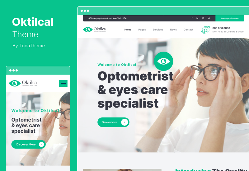 Tema Oktilcal - Tema WordPress para cuidados com os olhos