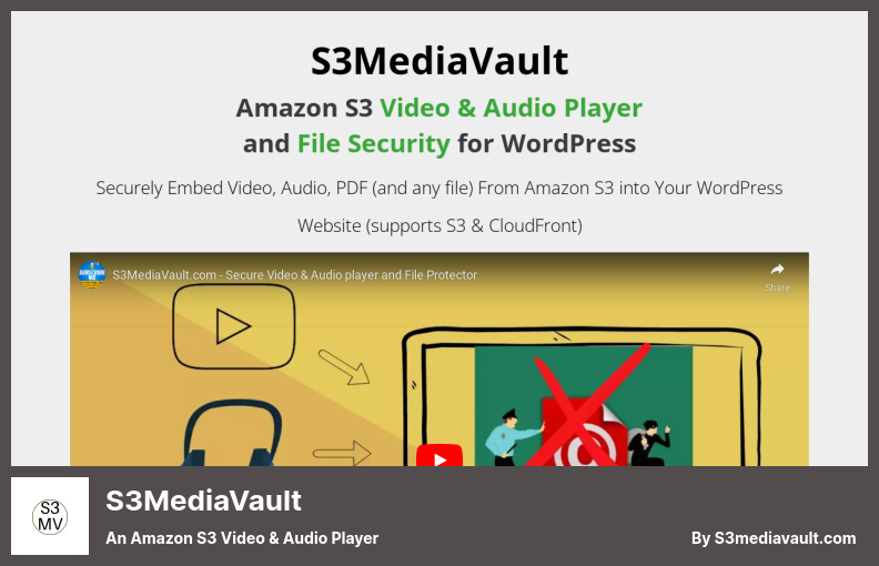 S3MediaVault 插件 - Amazon S3 视频和音频播放器