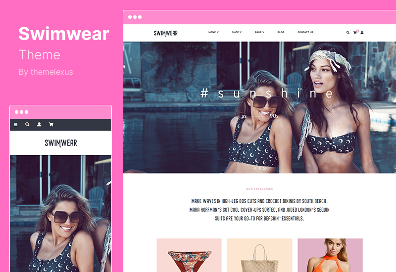 موضوع ملابس السباحة - سمة SummerShop WooCommerce WordPress