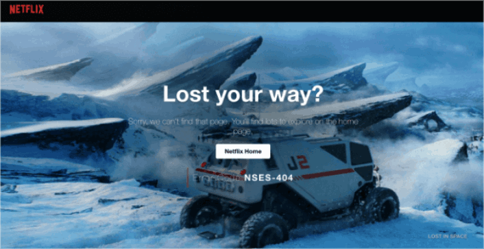 Netflix 404 頁面示例