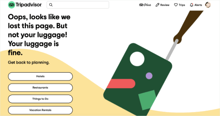 Tripadvisor 404 頁面設計