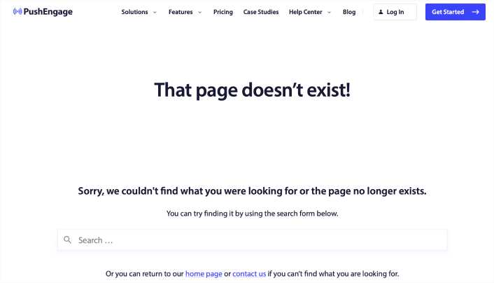 PushEngage 404 頁面設計