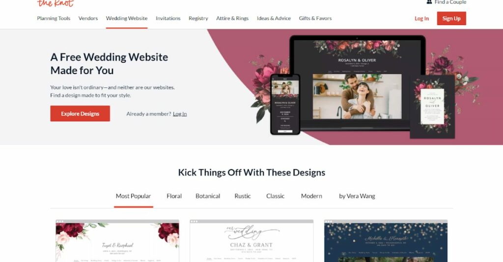 the knot der beste Website-Baukasten für Hochzeiten