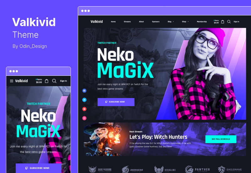 Tema Valkivid - Tema de WordPress para creadores de contenido
