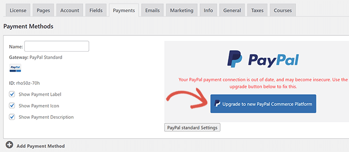 Passa a PayPal Commerce
