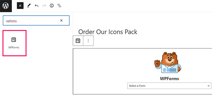 Blocco WPForms