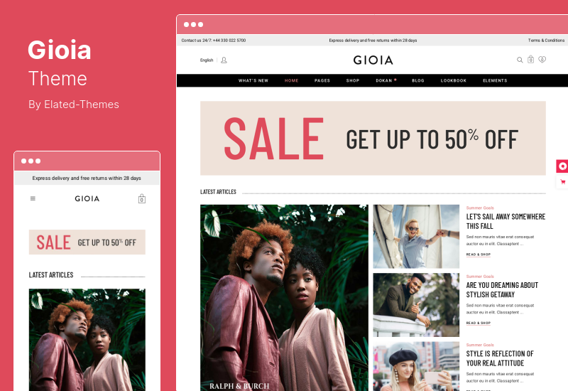 Tema Gioia - Tema WooCommerce Toko Mode Modern