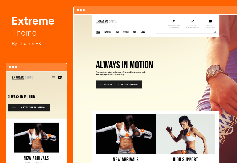 Tema Ekstrim - Tema WordPress Toko Pakaian & Peralatan Olahraga