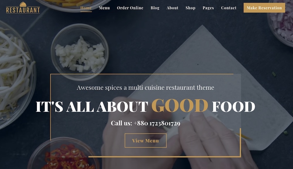 餐厅 WordPress 主题