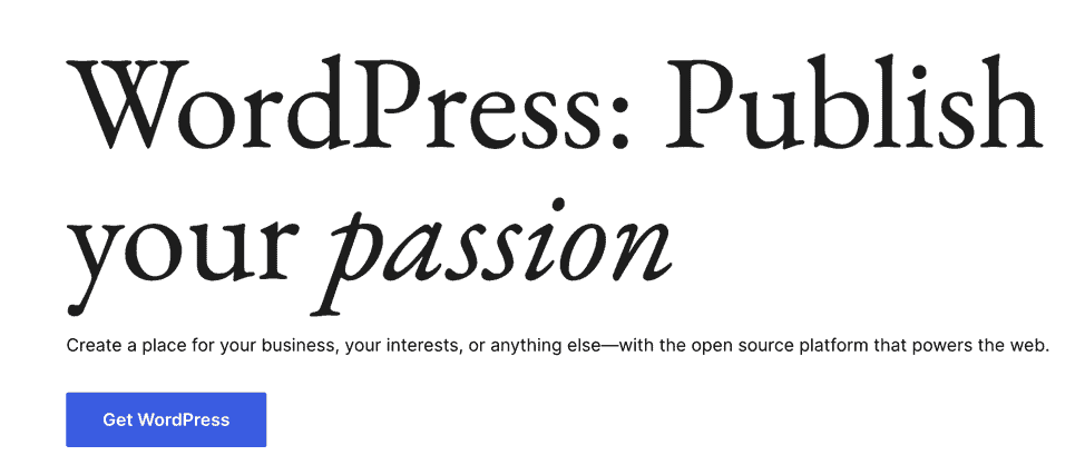 Die WordPress-Homepage