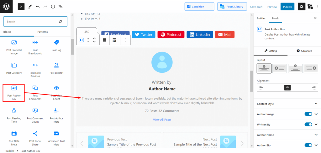 Cómo crear y personalizar una plantilla de publicación de WordPress 6 Post Author Box