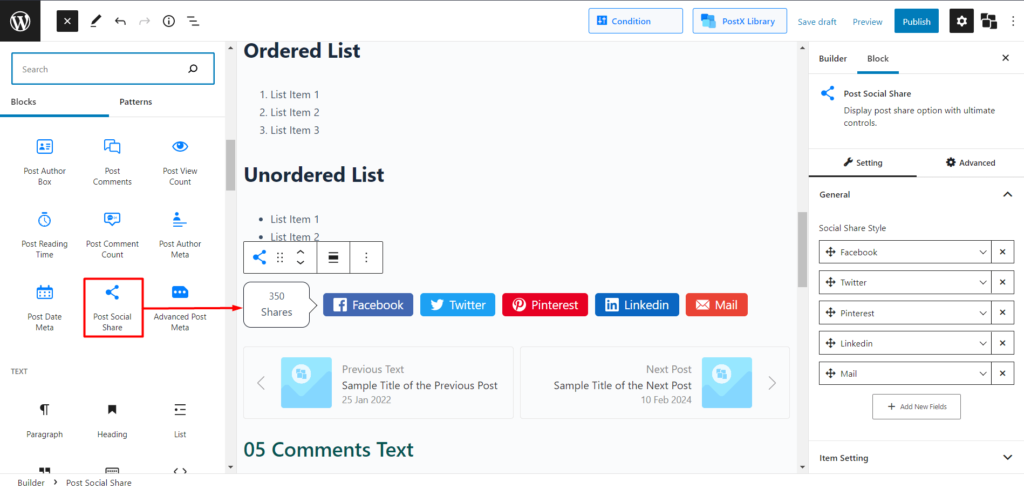 Cómo crear y personalizar la plantilla de publicación de WordPress 8 Post Social Share