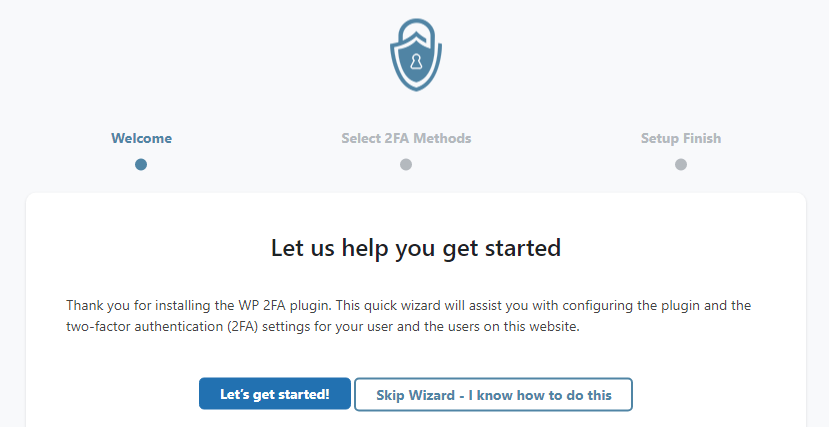两因素身份验证,WordPress 插件:WP 2FA 插件向导